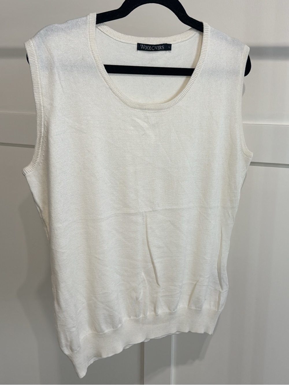 Woolovers silk & cotton Cream Knit Sleeveless Tank Top vest